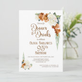 焦げたオレンジフローラ95th誕生日ディナーパーティー 招待状 (スタンド正面)