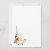 焦げたオレンジホワイトローズ結婚フローラ 招待状 (裏面)