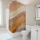 焦げたオレンジラストテラコッタブラウン抽象芸術 シャワーカーテン (インサイチュ)