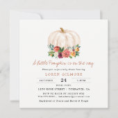 焦げたオレンジリトルカボチャ秋ベビーシャワー 招待状 (正面)