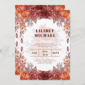 焦げたオレンジ秋フローラボタニッ結婚クス (正面/裏面)