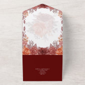 焦げたオレンジ秋フローラボタニッ結婚クス オールインワン招待状 (外側)