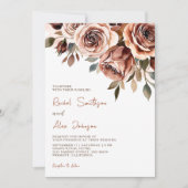 焦げたオレンジ素朴色のバラウォーター結婚カラー 招待状 (正面)