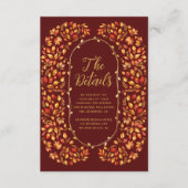 焦げたオレンジ素朴離れ秋結婚詳細 エンクロージャーカード (正面)