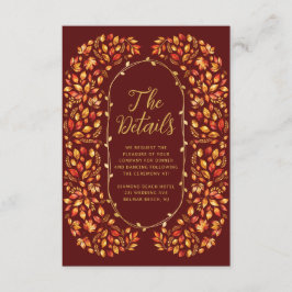 焦げたオレンジ素朴離れ秋結婚詳細 エンクロージャーカード