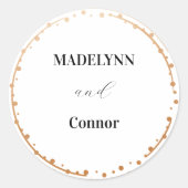 焦げたオレンジ結婚リース封筒用シール ラウンドシール (正面)