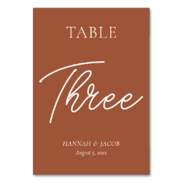焦げたオレンジ結婚色の錆の三 テーブルナンバー