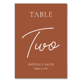 焦げたオレンジ結婚色の錆の二 テーブルナンバー