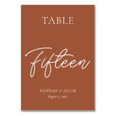 焦げたオレンジ結婚色の錆の十五 テーブルナンバー (裏面)
