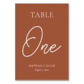 焦げたオレンジ結婚色の錆 テーブルナンバー (裏面)