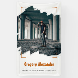 焦げたオレンジ色のエッジ抽象芸術ブラシストロークフォトグラード 横断幕