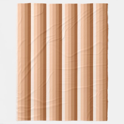 焦げたオレンジ色のシャドストライプウ フリースブランケット (正面)