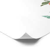 焦げたオレンジ色のティール（緑がかった色）ブライダルシャワーウェルカムサイン ポスター (角)