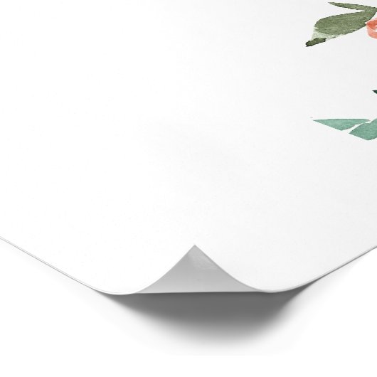 焦げたオレンジ色のティール(緑がかった色)ブライダルシャワーウェルカムサイン ポスター (角)