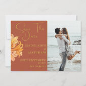 焦げたオレンジ色のテラコッタ日付を保存 セーブザデート (正面)