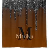 焦げたオレンジ色のハロウィーン  シャワーカーテン (正面)