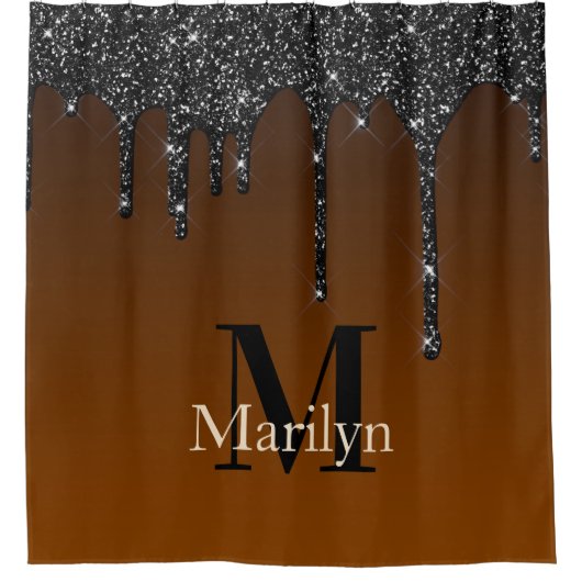 焦げたオレンジ色のハロウィーン  シャワーカーテン (正面)