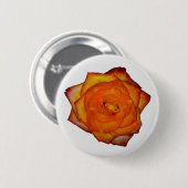 焦げたオレンジ色のバラボタン 缶バッジ (正面&裏面)