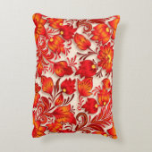 焦げたオレンジ色のフローラエレガントアクセント枕 アクセントクッション (裏面(縦))