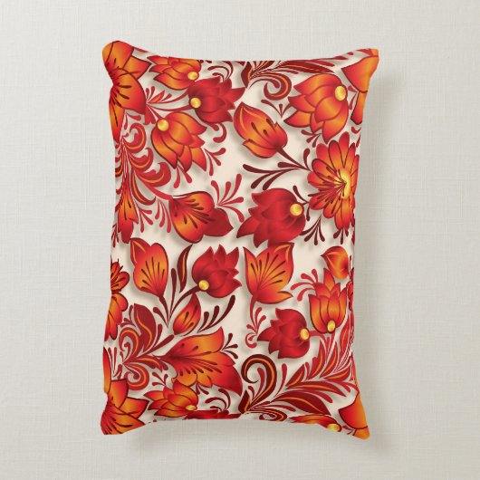 焦げたオレンジ色のフローラエレガントアクセント枕 アクセントクッション (裏面(縦))