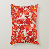 焦げたオレンジ色のフローラエレガントアクセント枕 アクセントクッション (正面(垂直))