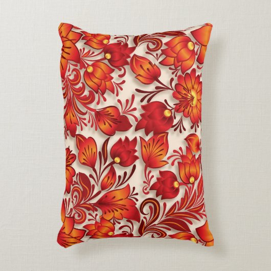 焦げたオレンジ色のフローラエレガントアクセント枕 アクセントクッション (正面(垂直))