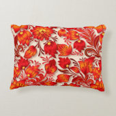 焦げたオレンジ色のフローラエレガントアクセント枕 アクセントクッション (裏面)