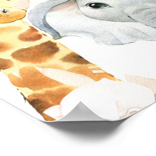 焦げたオレンジ色のフローラサファリベイビーシャワーウェルカム ポスター (角)