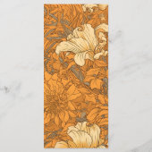 焦げたオレンジ色のフローラ結婚アールヌーボー メニュー (裏面)