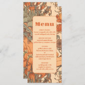 焦げたオレンジ色のフローラ結婚アールヌーボー メニュー (正面/裏面)