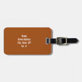 焦げたオレンジ色のペイズリー;フローラ ラゲッジタグ (正面横)