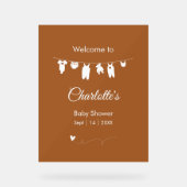 焦げたオレンジ色のボホミニマリスト赤ちゃんシャワー アクリルサイン (正面)