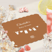 焦げたオレンジ色のミニマリストBohoベビーシャワー ペーパーコースター