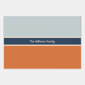 焦げたオレンジ色の卵花名前をカスタムする ラッピングペーパーシート (正面3)