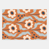 焦げたオレンジ色の卵花名前をカスタムする ラッピングペーパーシート (正面2)