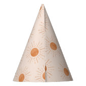 焦げたオレンジ色の太陽の水の色の誕生日パーティー パーティーハット (裏面)