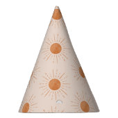 焦げたオレンジ色の太陽の水の色の誕生日パーティー パーティーハット (右)