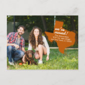 焦げたオレンジ色の引っ越しました-点々のあるテキサス州ムービング ポストカード (正面)