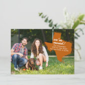 焦げたオレンジ色の引っ越しました-点々のあるテキサス州ムービング 案内状 (スタンド正面)