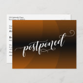 焦げたオレンジ色の曲線が結婚延期の通知 ポストカード (正面/裏面)