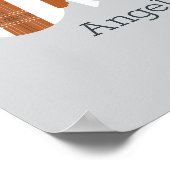 焦げたオレンジ色の格子状ラトルロングホーンベビーフォトポスト ポスター (角)