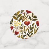 焦げたオレンジ色の植物性フローライラストレーション コンフェッティ (スモール正面)