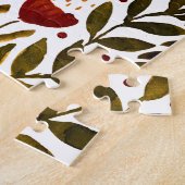 焦げたオレンジ色の植物性フローライラストレーション ジグソーパズル (側面)