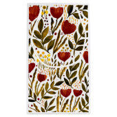 焦げたオレンジ色の植物性フローライラストレーション スモールペーパーバッグ (裏面)