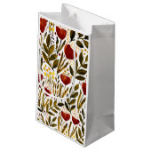 焦げたオレンジ色の植物性フローライラストレーション スモールペーパーバッグ (裏面アングル)