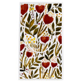 焦げたオレンジ色の植物性フローライラストレーション スモールペーパーバッグ (正面)