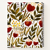 焦げたオレンジ色の植物性フローライラストレーション ノートブック (裏面)