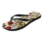 焦げたオレンジ色の植物性フローライラストレーション ビーチサンダル (アングル)