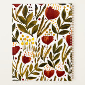 焦げたオレンジ色の植物性フローライラストレーション プランナー手帳 (裏面)