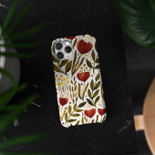 焦げたオレンジ色の植物性フローライラストレーション Case-Mate iPhoneケース